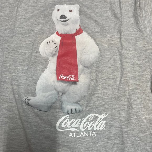 Coca-Cola Mens SMALL Atlanta polar bear Shirt Gray - Picture 2 of 4
